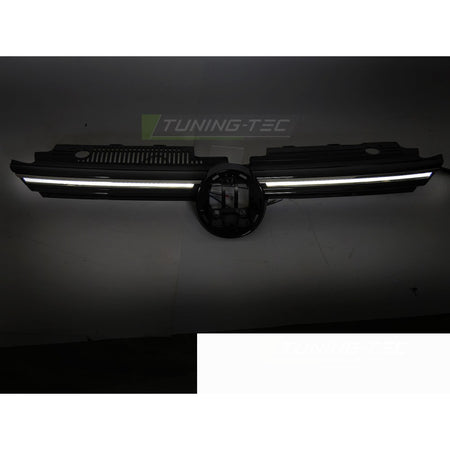 Griglia Con LED Sport Nero Lucido Con Linea Argento per Volkswagen Golf VIII