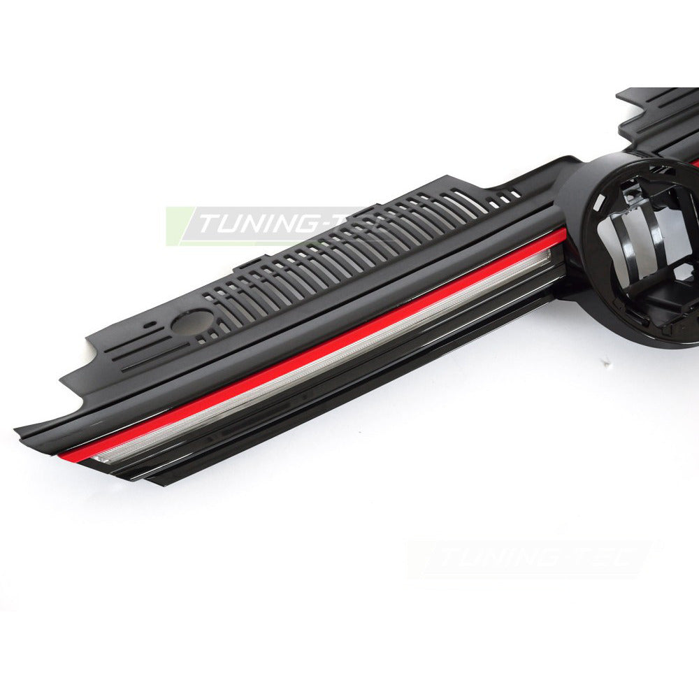 Griglia Con LED Sport Nero Lucido Con Linea Rossa per Volkswagen Golf VIII 19-24