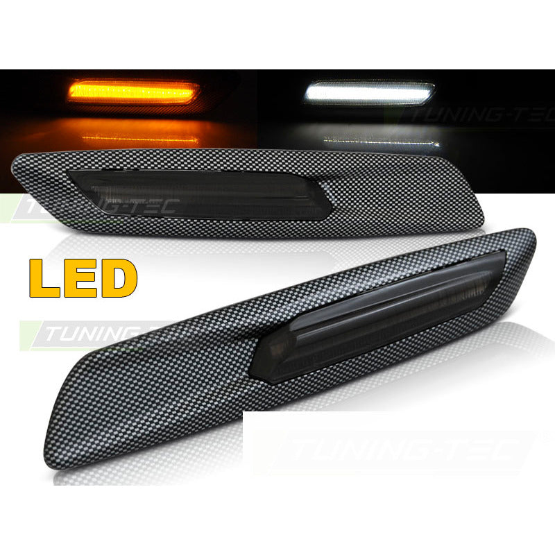 Laterale Fumé LED Carbon F10 Style per BMW E60 E90 (anni 2005-2012)