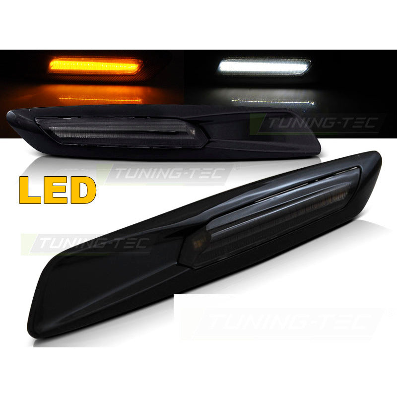 Laterale Direzione Fumè Nero Lucido LED Stile F10 per BMW E60/E90