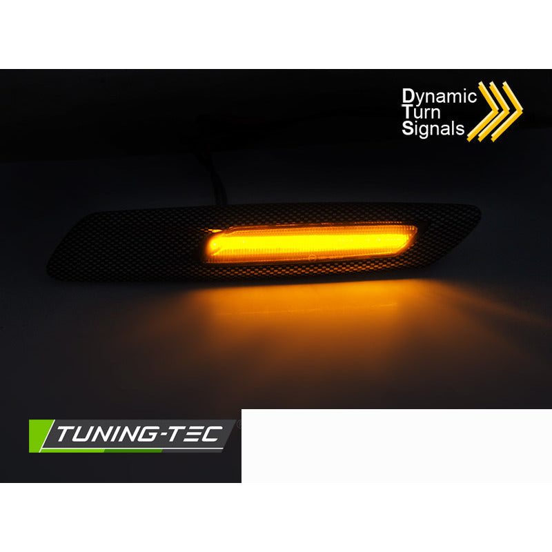 Laterale Direzione Carbonio Fumoso Sequenziale LED per BMW F10/F11 (10-13)