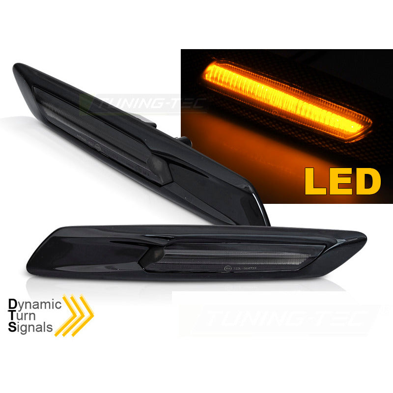 Laterale Direzione Fumè Nero Sequenziale LED per BMW F10/F11 10-13