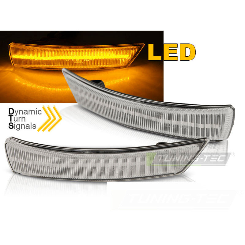 Laterale Direzionale Nello Specchio Sequenziale LED Bianco per Ford Focus MK2