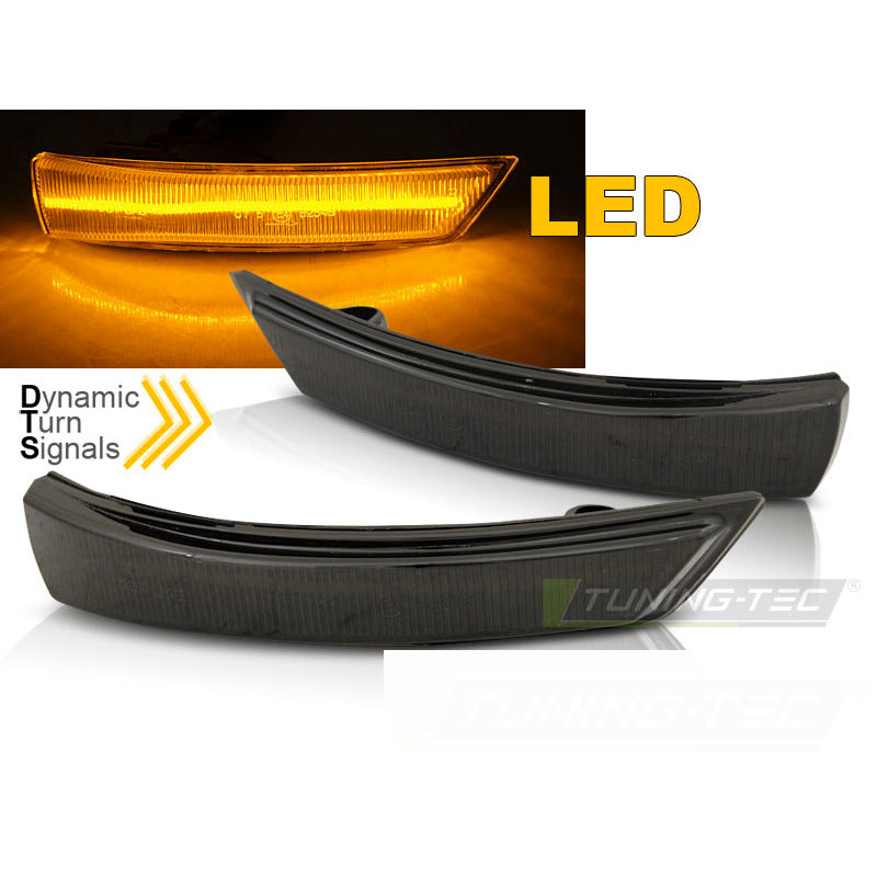 Laterale Indicator Nello Specchio Sequenziale LED Fumè per Ford Focus MK2 MK3