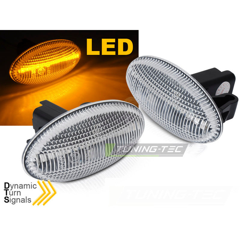 LED Indicatori Laterali Bianchi Sequenziali per Peugeot 107 206, Citroën C1 C2