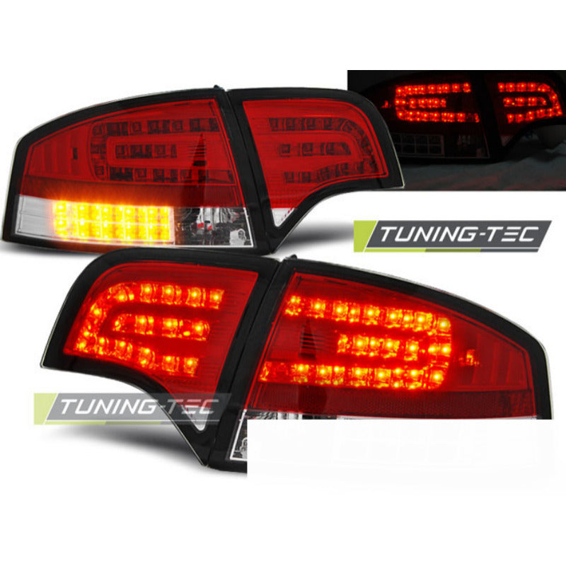 LED Fanali Posteriori Rosso Bianco per Audi A4 B7 (11.04-03.08) Berlina