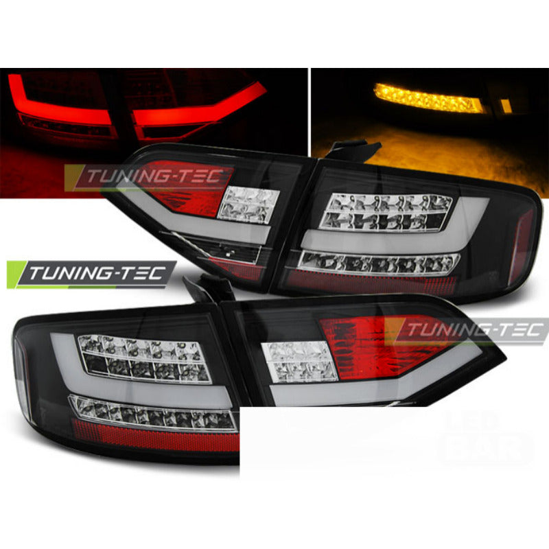 LED Fanali Posteriori Nero per Audi A4 B8 (08-11) Berlina, Fanali Posteriori