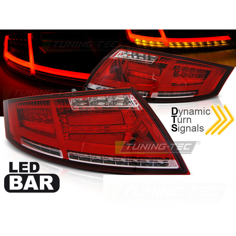 LED Bar Fanali Posteriori Rosso Bianco per Audi TT (04.06-02.14) Fanali