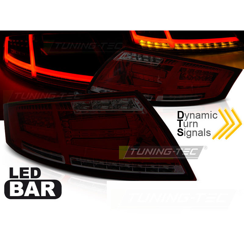 LED Bar Fanali Posteriori Rosso Fumé per Audi TT (04.06-02.14) Fanali