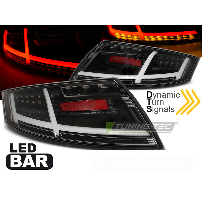 LED Bar Fanali Posteriori Nero per Audi TT (04.06-02.14) Fanali Posteriori Neri