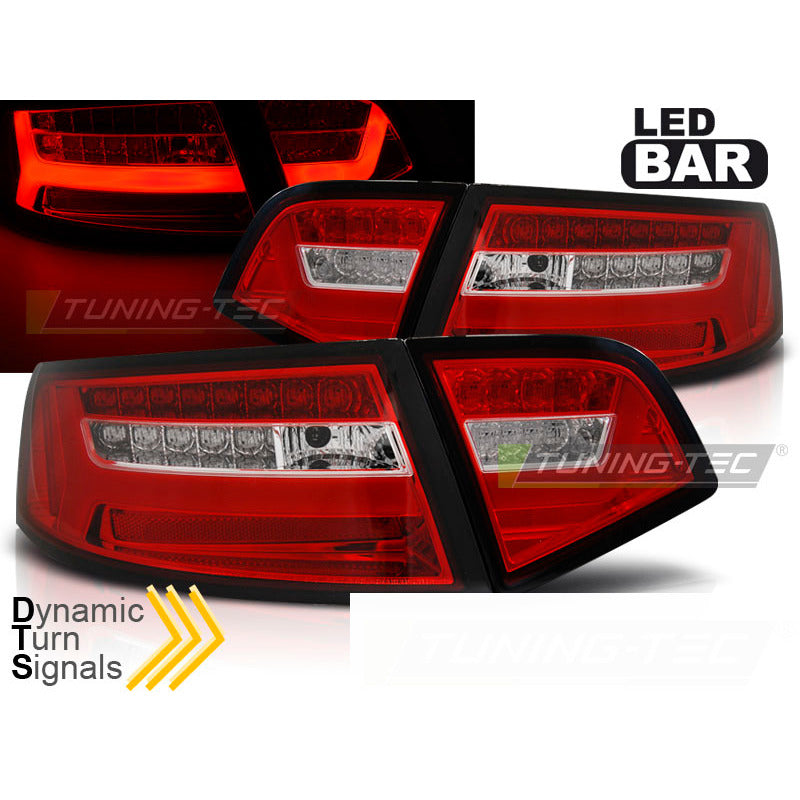 LED Bar Fanali Posteriori Rosso Bianco Sequenziali per Audi A6 (08-11) Berlina