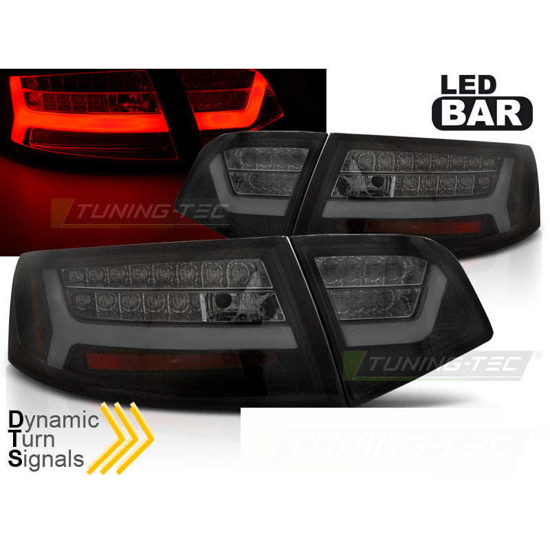 LED Bar Fanali Posteriori Nero Fumé Sequenziali per Audi A6 Berlina (2008-2011)
