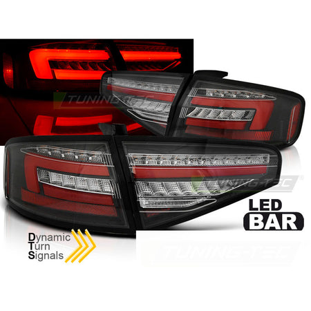 LED Bar Fanali Posteriori Nero Sequenziali per Audi A4 B8 (2012-2015) Berlina