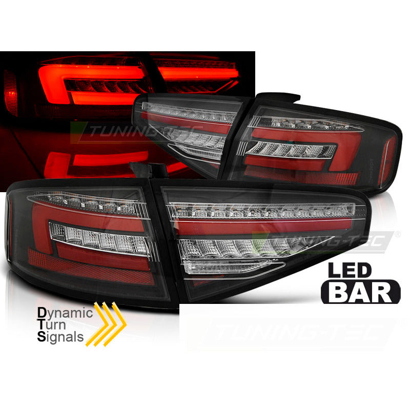 LED Bar Fanali Posteriori Nero Sequenziali per Audi A4 B8 (2012-2015) Berlina