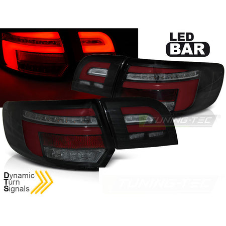 LED Bar Rosso Fanali Posteriori Nero Sequenziali per Audi A3 8P (5 Porte) 08-12