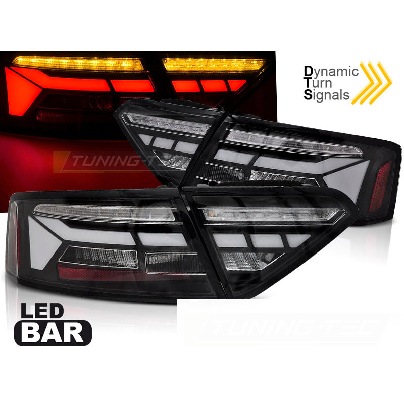 LED Bar Fanali Posteriori Nero Sequenziali per Audi A5 (2011-2016) Fanali
