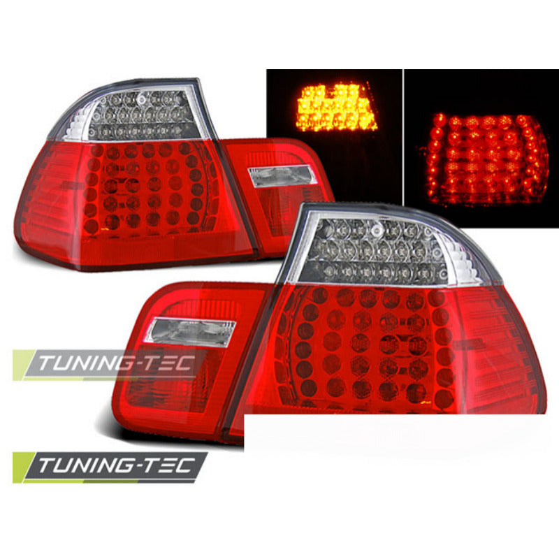 LED Fanali Posteriori Rosso Bianco per BMW E46 (09.01-03.05) Berlina Fanali
