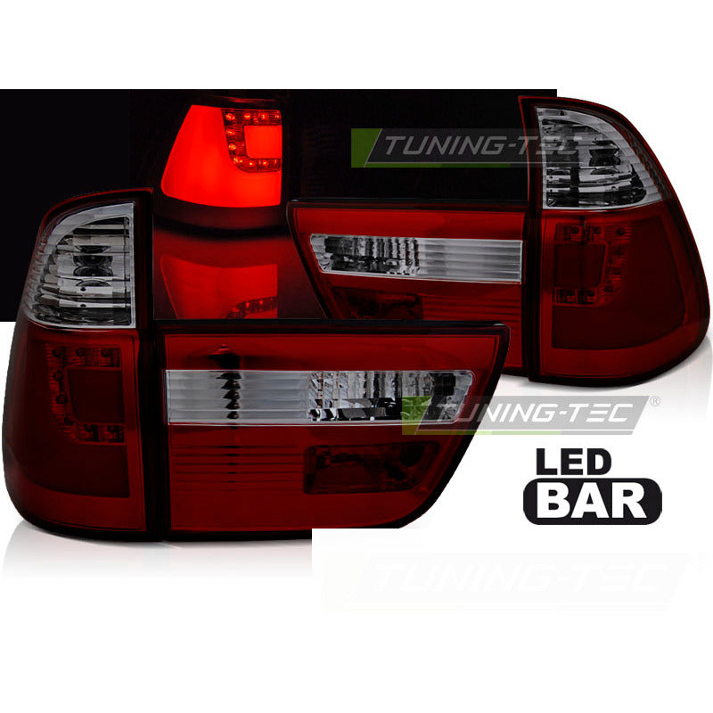 LED Bar Fanali Posteriori Rosso Fumé per BMW X5 E53 (09.99-10.03) Fanali