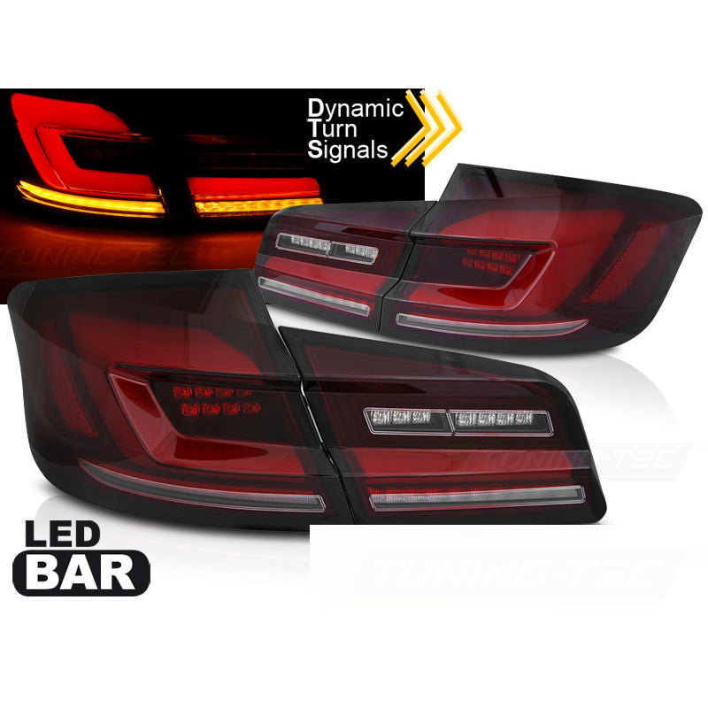 LED Bar Sequenziali Fanali Posteriori Rosso Fumé per BMW F10 (2010-2016)