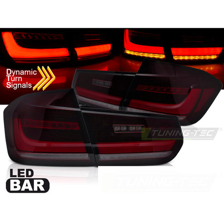 Fanali Posteriori LED Bar Sequenziali Rosso Fumè per BMW F30 (2011-2018)