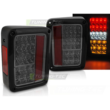 Jeep Wrangler Jk 07-18 LED Fumé Fari Anteriori Fumè per Jeep Wrangler JK 07-18