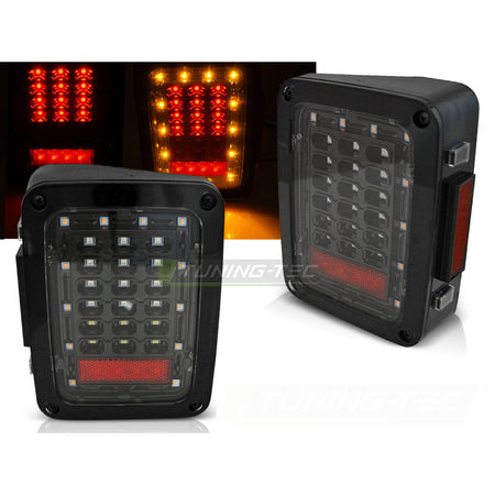 Jeep Wrangler Jk 07-18 LED Nero Fari Anteriori a LED Neri per Tuning Auto