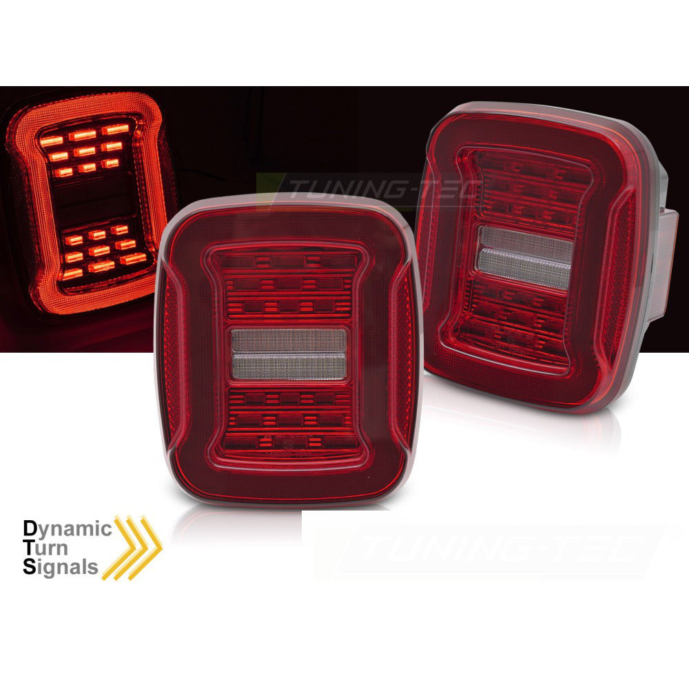 Jeep Wrangler Yj 91-96 / Tj 96-06 Rosso Bianco LED - Fari a LED Anteriori
