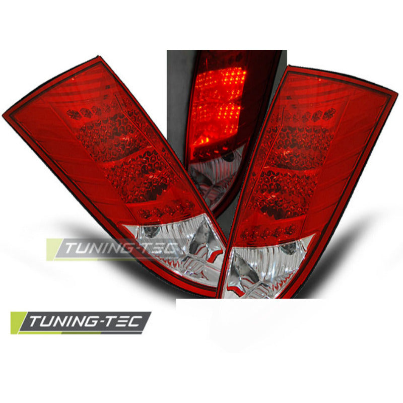Ford Focus Mk1 10.98-10.04 Berlina 5 Porte Luci LED Rosse e Bianche Accessorio