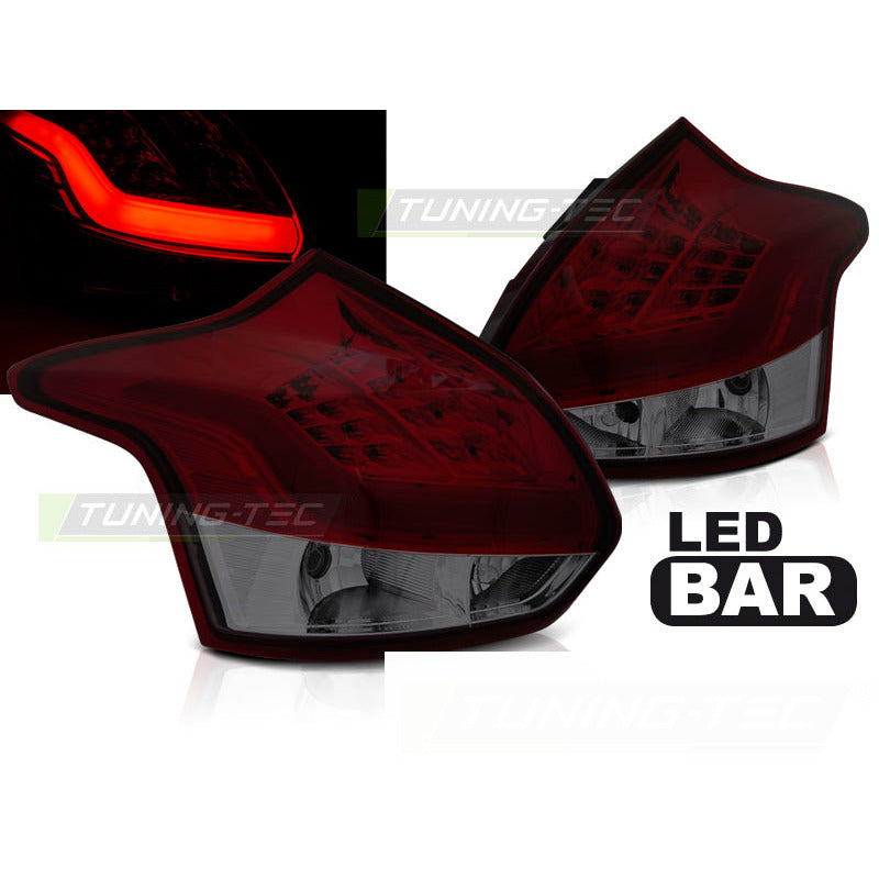 Ford Focus 3 11-10.14 Berlina 5 Porte Rosso Fumé LED Bar per Auto Tuning