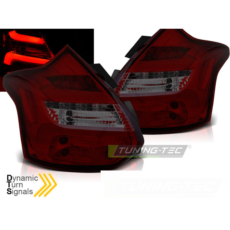 Ford Focus 3 11-10.14 Berlina 5 Porte Rosso Fumé LED Bar Sequenziale Indicatori