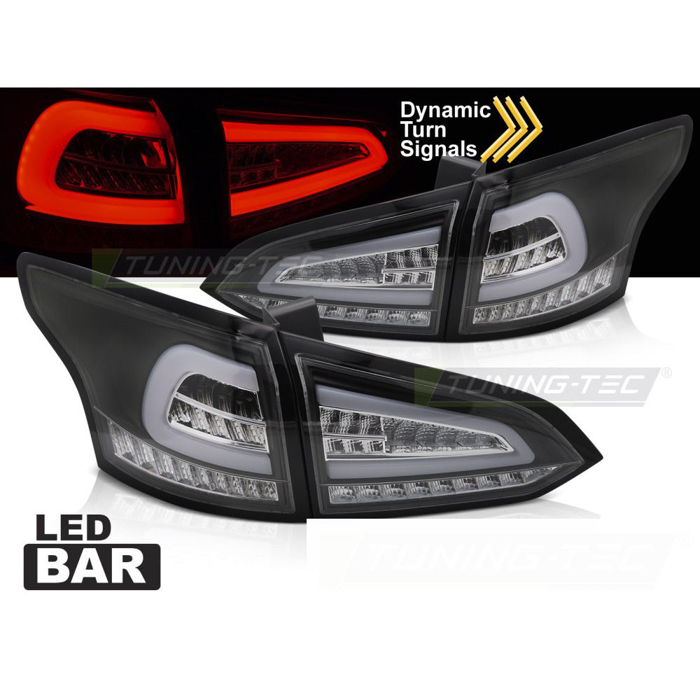LED Fanali Posteriori Nero Sequenziali per Ford Focus MK 3 SW (2011-2018)