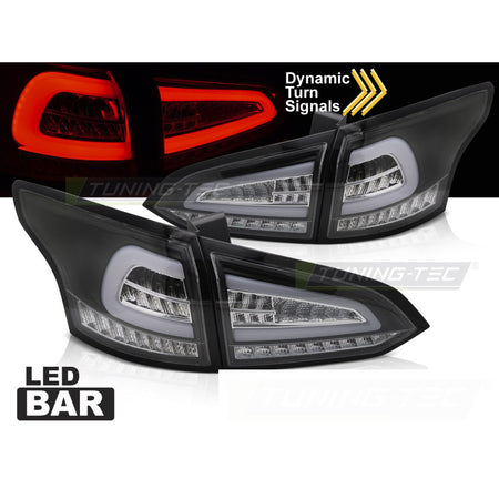 LED Fanali Posteriori Nero Sequenziali per Ford Focus MK 3 SW (2011-2018)