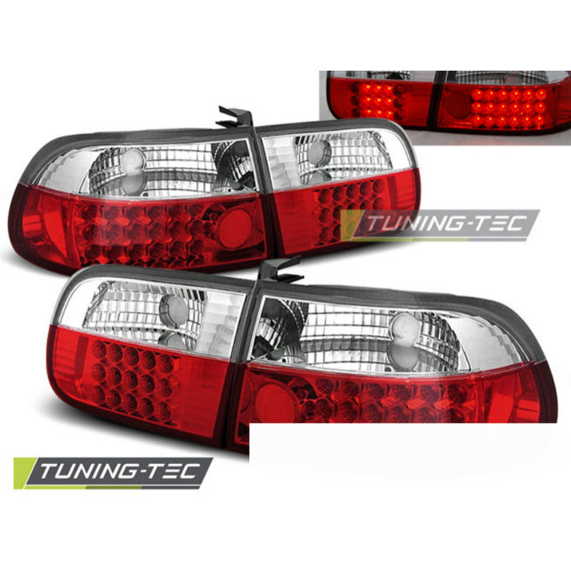 Fanali Posteriori LED Rosso Bianco per Honda Civic 09.91-08.95 3D
