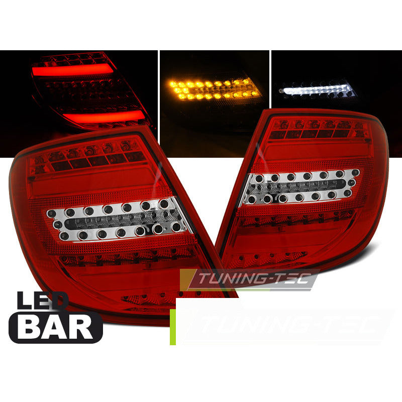 Fanali Posteriori LED Bar Rossi per Mercedes Classe C W204 Kombi 07-10