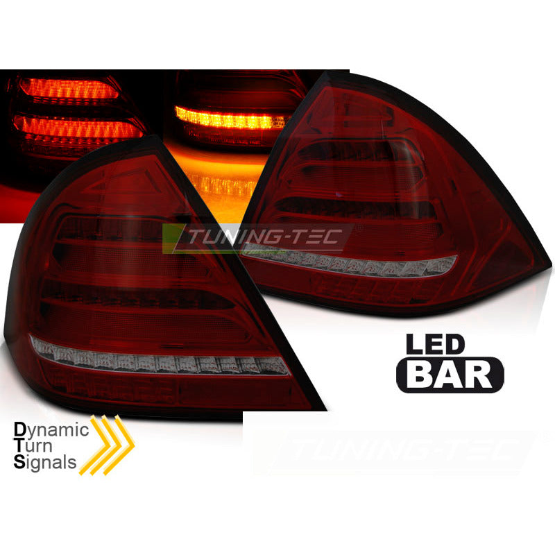 LED Bar Fanali Posteriori Rosso Fumé Sequenziali per Mercedes W203 Berlina