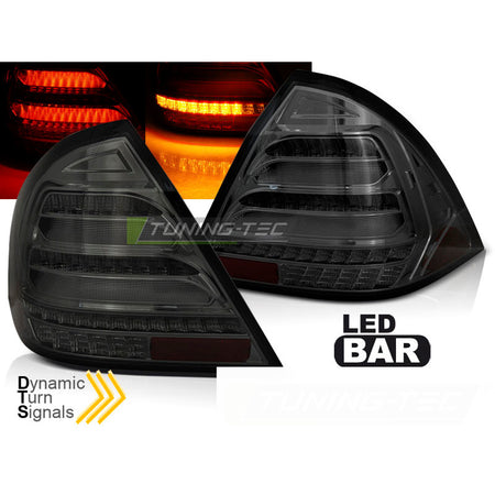 Fanali Posteriori LED Bar Fumè Sequenziali per Mercedes W203 Berlina 00-04