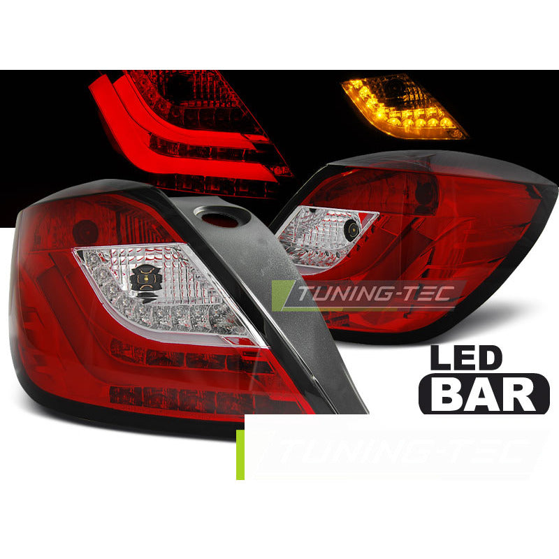Opel Astra H 03.04-09 3D Rosso Bianco LED per Illuminazione Interna Auto