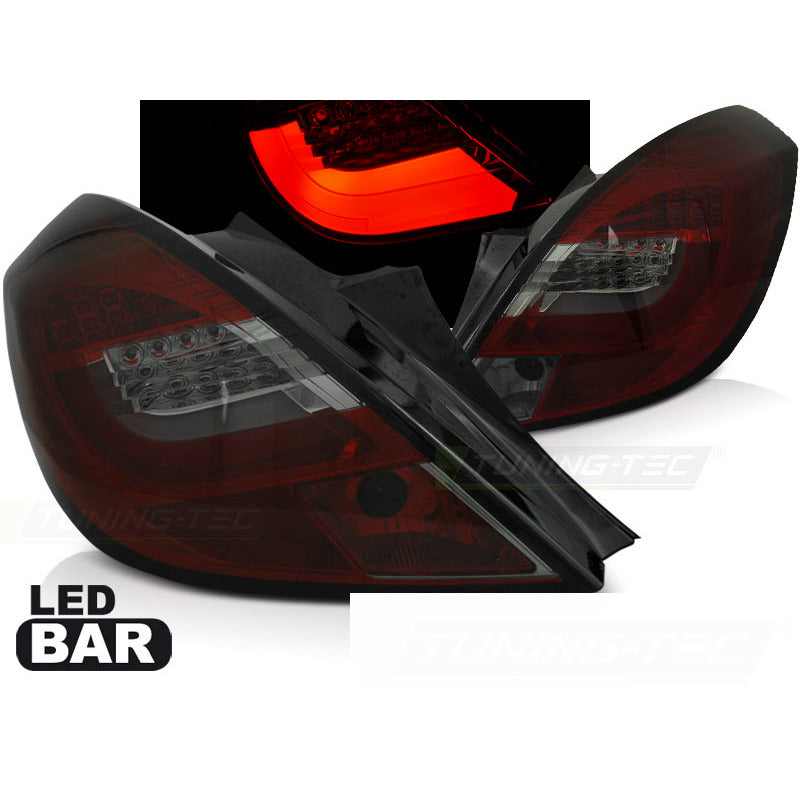 Opel Corsa D 3D 04.06-14 Rosso Fumé LED Bar per Illuminazione Posteriore Auto