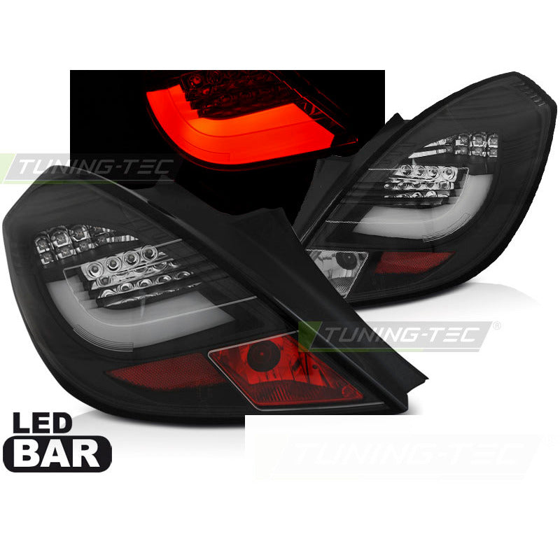 Fanali Posteriori Nero LED Bar per Opel Corsa D (04.06-14)