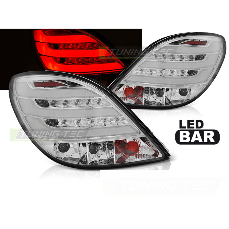 Fanali Posteriori Cromati LED Bar per Peugeot 207 3D (2006-2009)