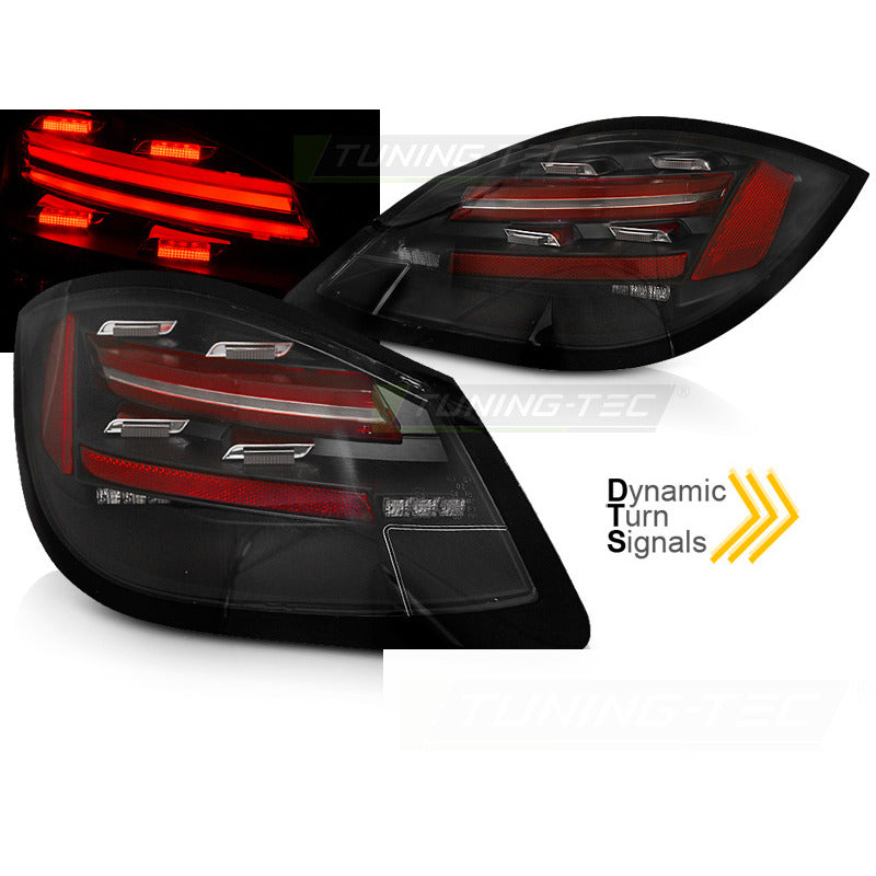 Fanali Posteriori LED Bar Neri Sequenziali per Porsche Boxster Cayman 987 09-12