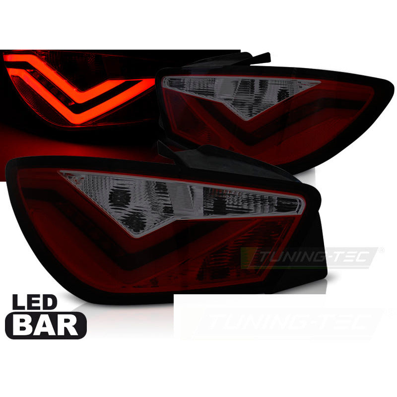 LED Bar Fanali Posteriori Rosso Fumé per Seat Ibiza 6J (08-12) Fanali