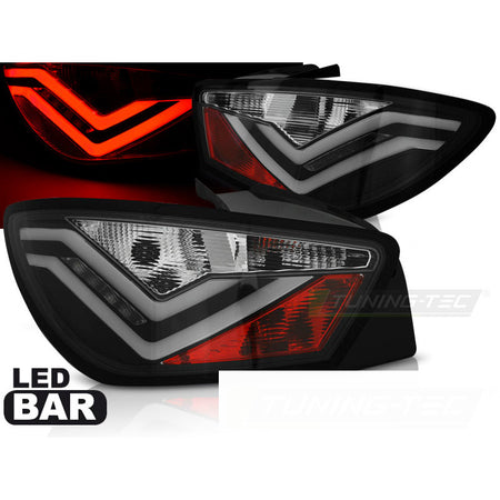 Fanali Posteriori LED Bar Neri per Seat Ibiza 6J (06.08-12)