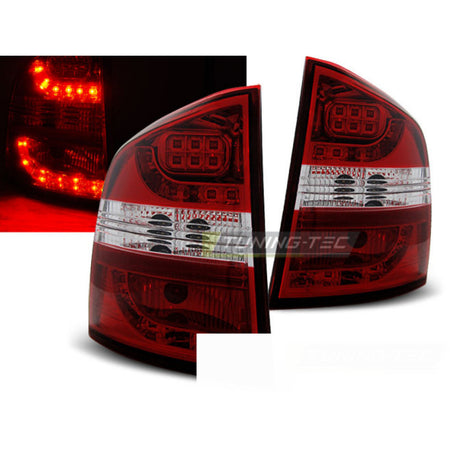 LED Fanali Posteriori Rosso Bianco per Škoda OCTAVIA II Touring (04-12) Fanali