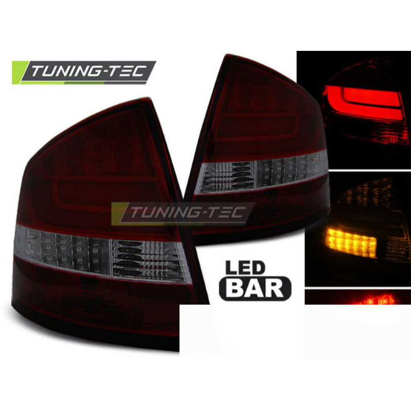 LED Bar Fanali Posteriori Rosso Fumé per Škoda Octavia II Berlina (2004-2012)