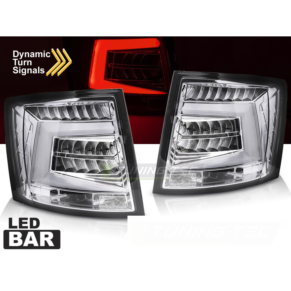 Fanali Posteriori LED Bar Cromati per Skoda Octavia Iii 12-20 Station Wagon