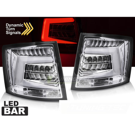 Fanali Posteriori LED Bar Cromati per Skoda Octavia Iii 12-20 Station Wagon