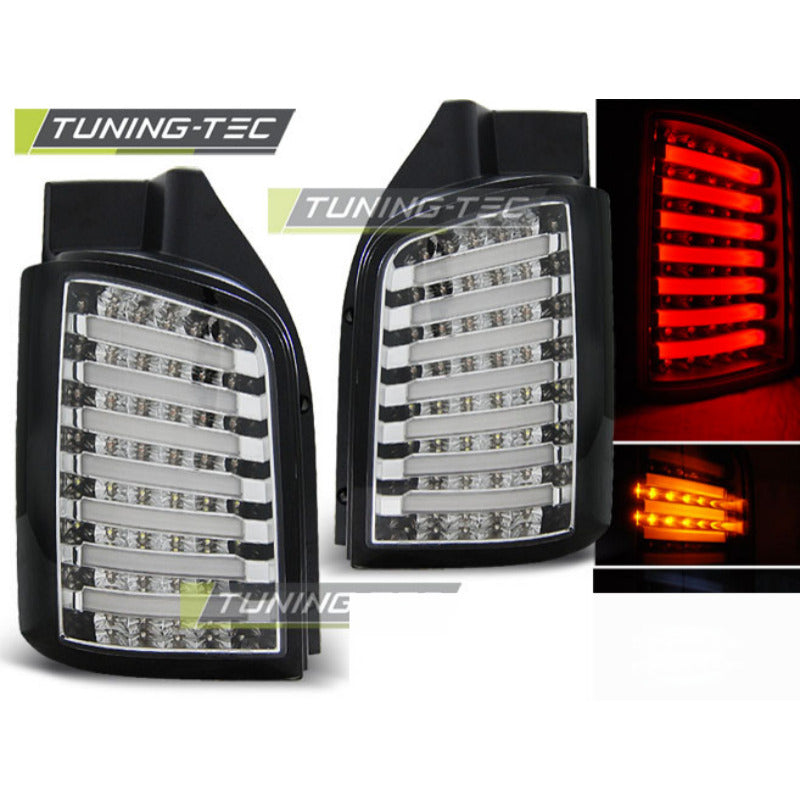 LED Fanali Posteriori Cromato Nero per Volkswagen T5 (04.03-09 / 10-15) Fanali
