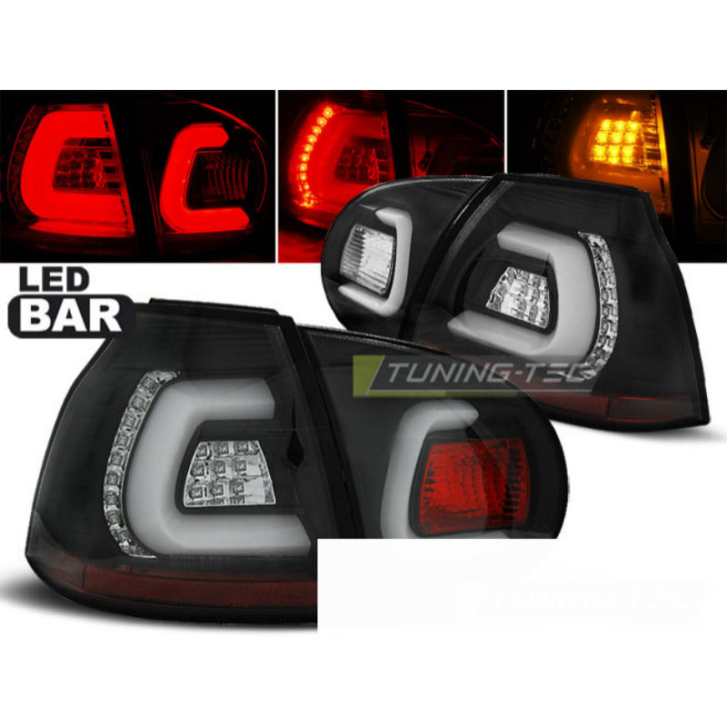 Fanali Posteriori LED Bar Neri per Volkswagen GOLF 5 (10.03-09)