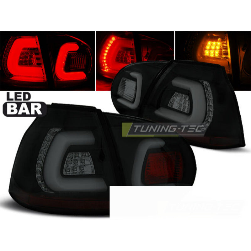 LED Bar Fanali Posteriori Nero Fumé per Volkswagen Golf 5 (10.03-09) Fanali